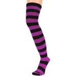TOETOE Over-Knee Stripy Black/Fuchsia