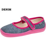 Beda Barefoot kinders canvas ballerina Denim