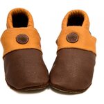 ZeaZoo KIWI Dots with suede sole Bruin-oranje