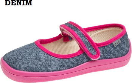 Beda Barefoot kinder canvas ballerina Denim