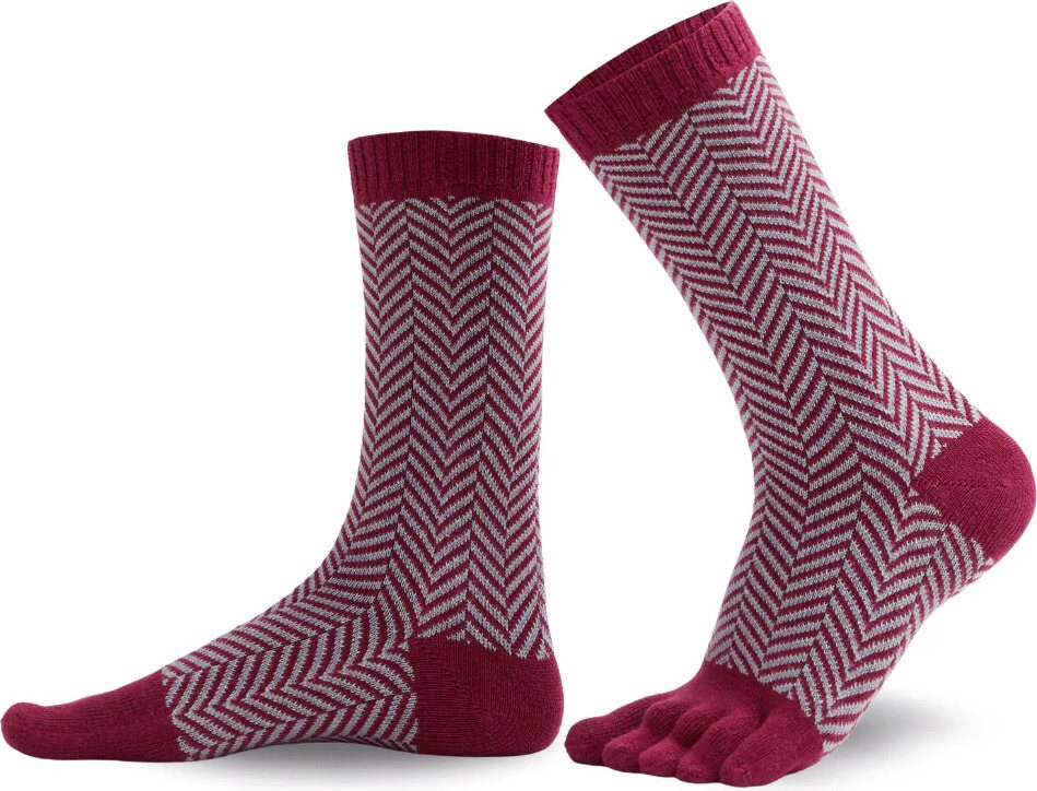 Knitido SILL шерсть & Хлопок Crew Темно красный / светло серый