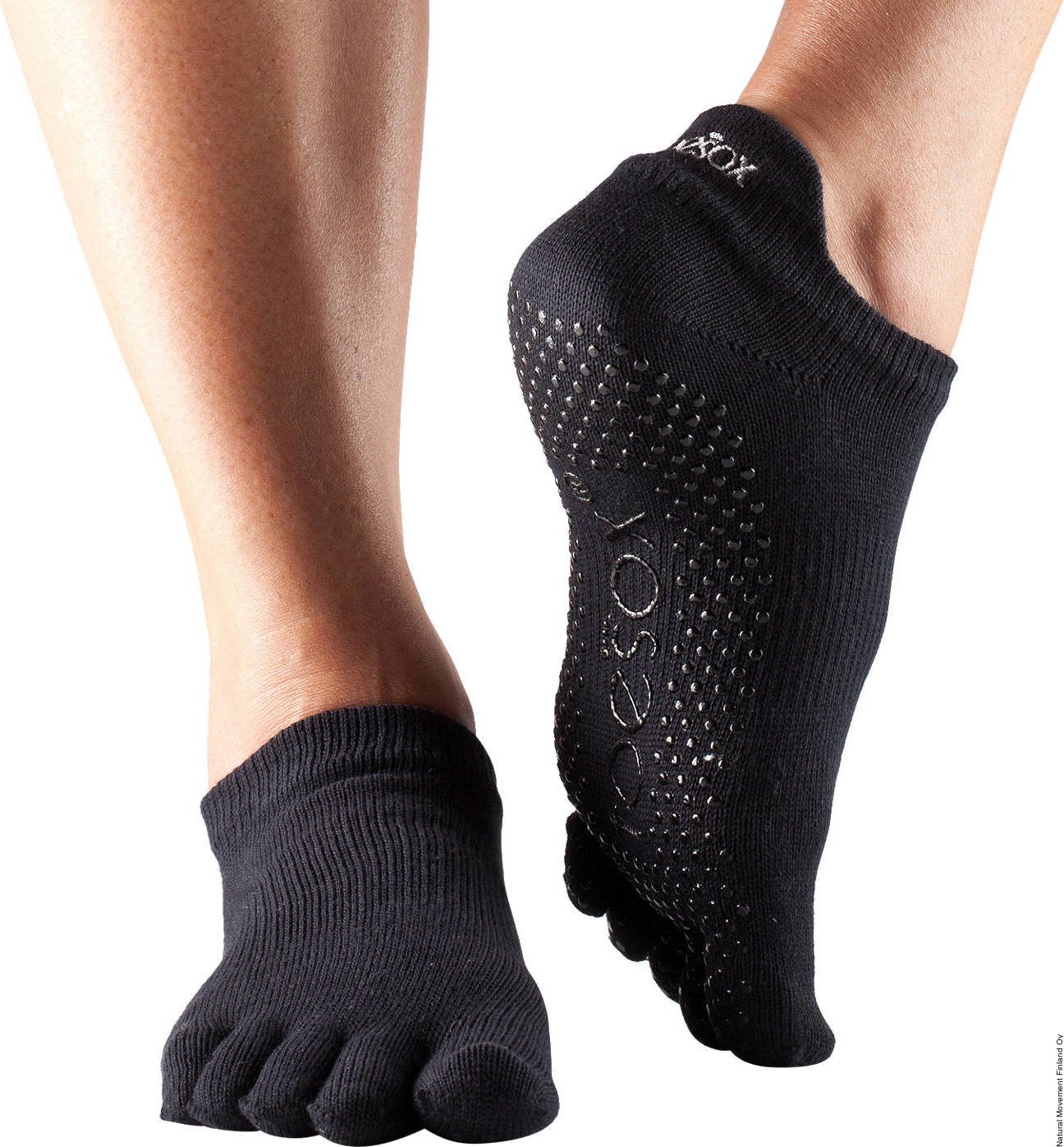 ToeSox Full Toe Low Rise Grip Socks Czarny