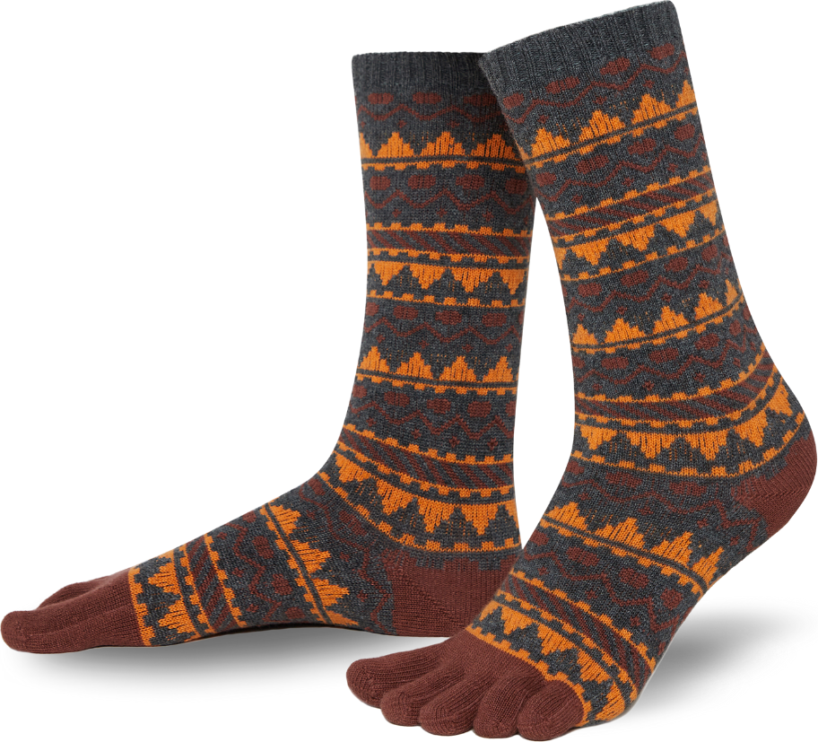 Knitido Biwa Bomull & Merinoull Brun / oransje