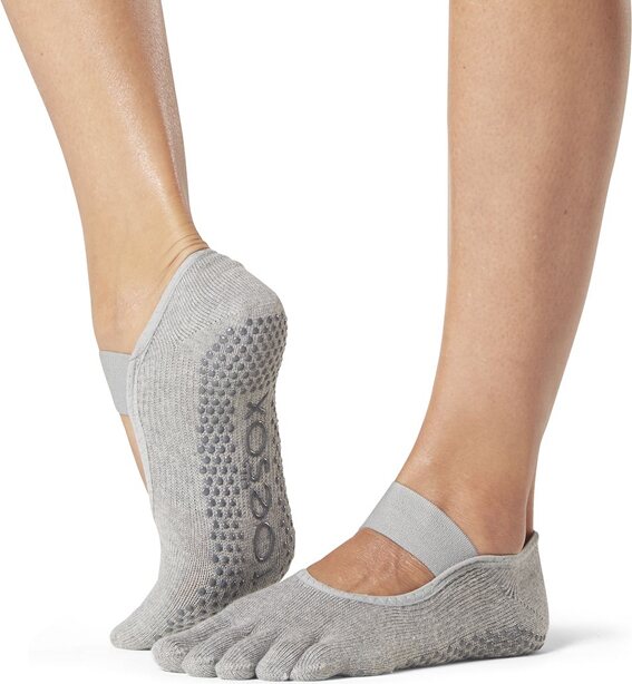 ToeSox Full Toe Mia Grip Socks Grigio chiaro